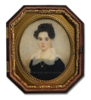 Portrait miniature by Ezra Ames of Miss Mary Magdalene Powell (1795-1864; later Mrs. George Hoag Campbell)