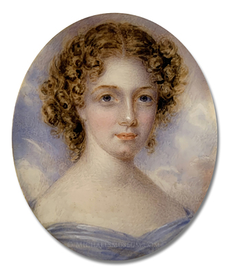 Portrait miniature by Anna Claypoole Peale of Lucy Ann Bainbridge (1814-1884), daughter of Commodore William Bainbridge (1774-1833)