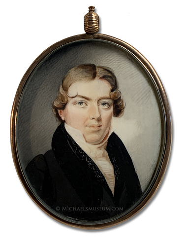 Portrait miniature by Daniel Dickinson of an early nineteenth century American gentleman