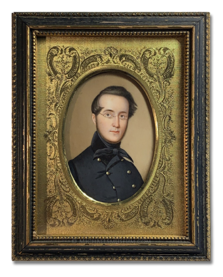 Portrait miniature by John Wood Dodge of Wiliam Richard Thomas Chaplain