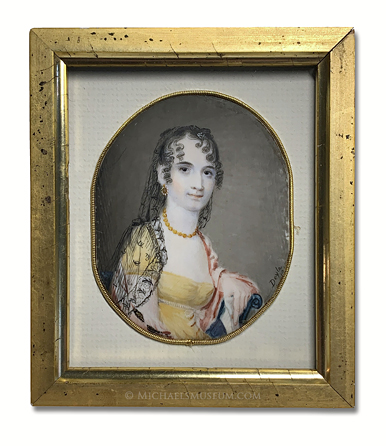 Portrait miniature by William M. S. Doyle of an early nineteenth century American lady