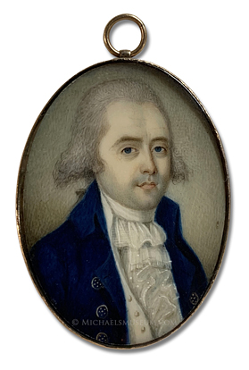Portrait miniature by Joseph Dunckerley (alt., Joseph Dunkerley) of an early American gentleman