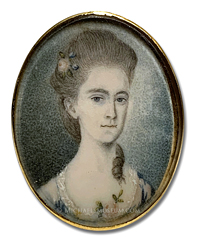 Portrait miniature by Joseph Dunckerley (alt., Joseph Dunkerley) of Miss Hepzibah Hall