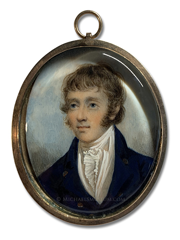 Portrait miniature by William Dunlap of an early nineteenth century American gentleman