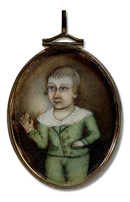 Portrait miniature (artist unknown) of John Duryea (1789-1859) of Hempstead, Long Island,