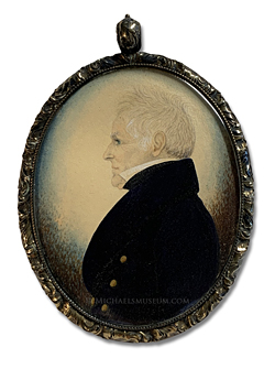 Portrait miniature by James H. Gillespie of a Jacksonian era gentleman depicted in profile view