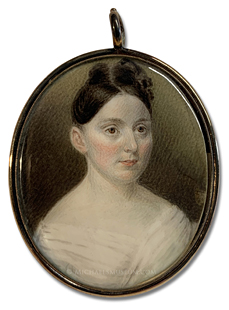 Portrait miniature by Sarah Goodridge of a Jacksonian era lady
