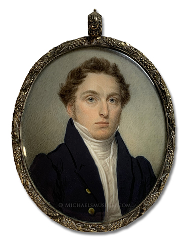Portrait miniature by Sarah Goodridge of a Jacksonian era gentleman