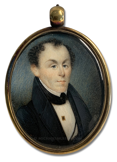 Portrait miniature by William Lewis of a Jacksonian era gentleman