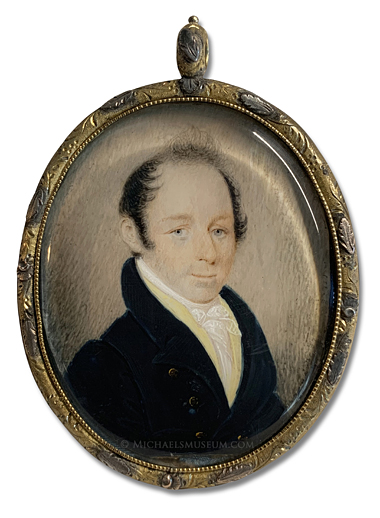 Portrait miniature by William Lewis of James Gay of Portland, Maine