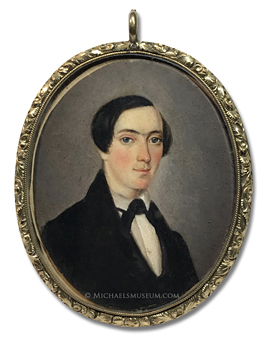 Portrait miniature by M. E. Mynerts of Solomon Fowler Mills (1817-1876) of Biloxi, Mississippi and New Orleans, Louisiana.