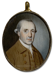 Portrait miniature attributed to Charles Peale depicting an early American gentleman