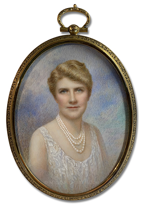 Portrait Miniature by P. Phillips Depicting Elizabeth "Bess" Efferson Carpenter of New York