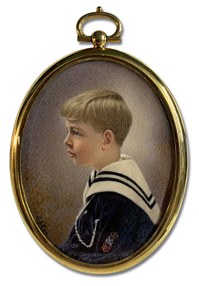 Portrait miniature by Irving Resnikoff of an early twentieth century American boy wearing a sailor suit