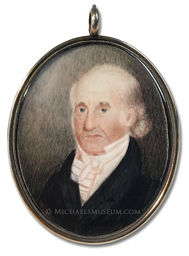 Miniature portrait of William Taylor (1763-1838), surveyor and mapmaker, and life-long resident of Boston -- artist unknown