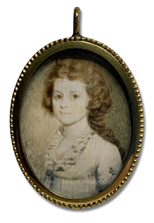 Portrait miniature by Elkanah Tisdale of Sarah Scoville née Eliot, of Albany, New York