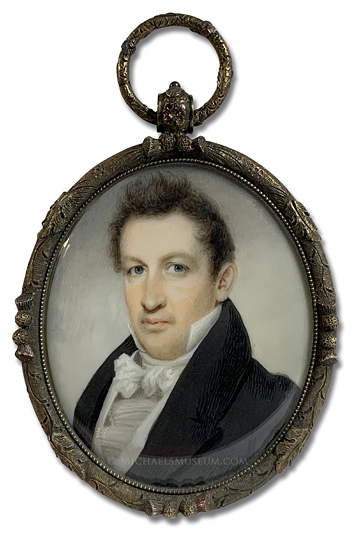 Portrait miniature by Joseph Wood of an early nineteenth century American gentleman