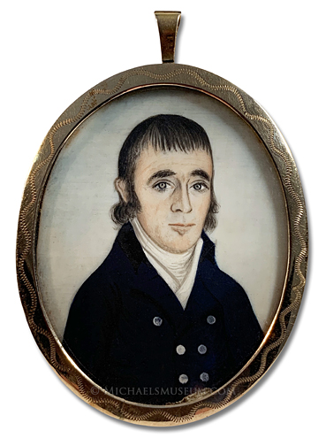 Portrait miniature by John Roberts of a New England ship's captain
