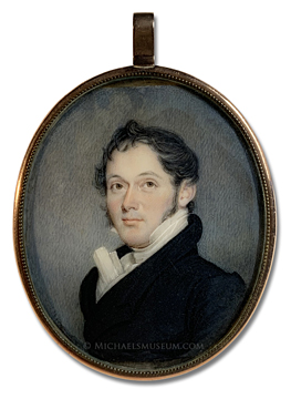 Portrait miniature by Benjamin Trott of an early American gentleman
