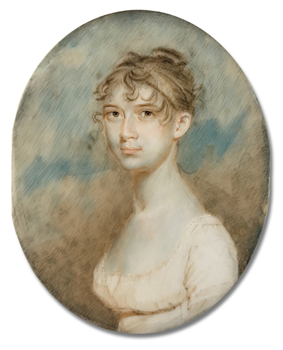 Portrait miniature by Benjamin Trott of an early American lady