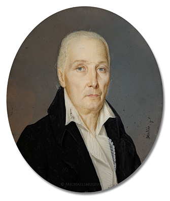 Portrait miniature by Philippe R. Vallée (often confused with Jean François Vallée) depicting an early nineteenth centur American gentleman