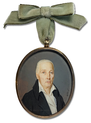 Portrait miniature by Philippe R. Vallée (often confused with Jean François Vallée) depicting an early nineteenth centur American gentleman
