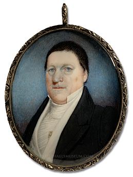 Portrait miniature by Richard Verbryck of an unknown Jacksonian era gentleman
