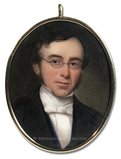 Portrait miniature by William Essex depicting Rev. John Carey Pengelli, Victorian Era Wesleyan Minister