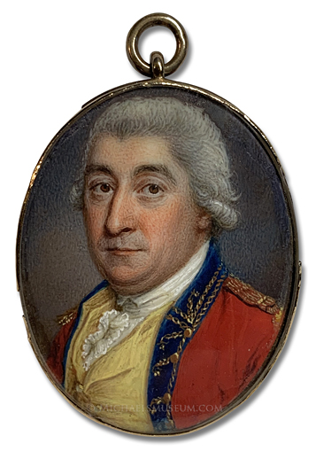 Portrait miniature by James Scouler of a Georgian Era British Army Officer