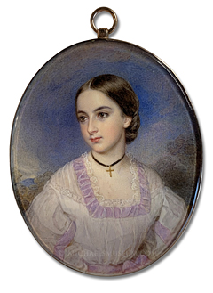 Portrait miniature by Reginald Easton of Augusta Frances Spencer Smith (1849-1934)