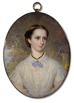 Portrait miniature by Reginald Easton of Isabella Mary Spencer Smith (1846-1870)