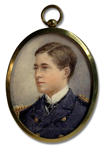 Portrait miniature by Edmund Gouldsmith of George William Seymour Seton (1885-1963), painted when he was a lieutenant in the British Royal Navy