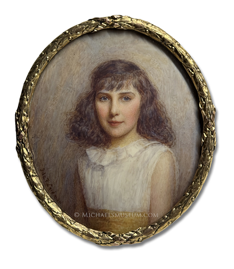 Portrait miniature of Jean Marguerite Hacking, painted by Ida Frances Laidman