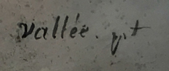 Signature of Philippe R. Vallée, early American miniature portrait painter.